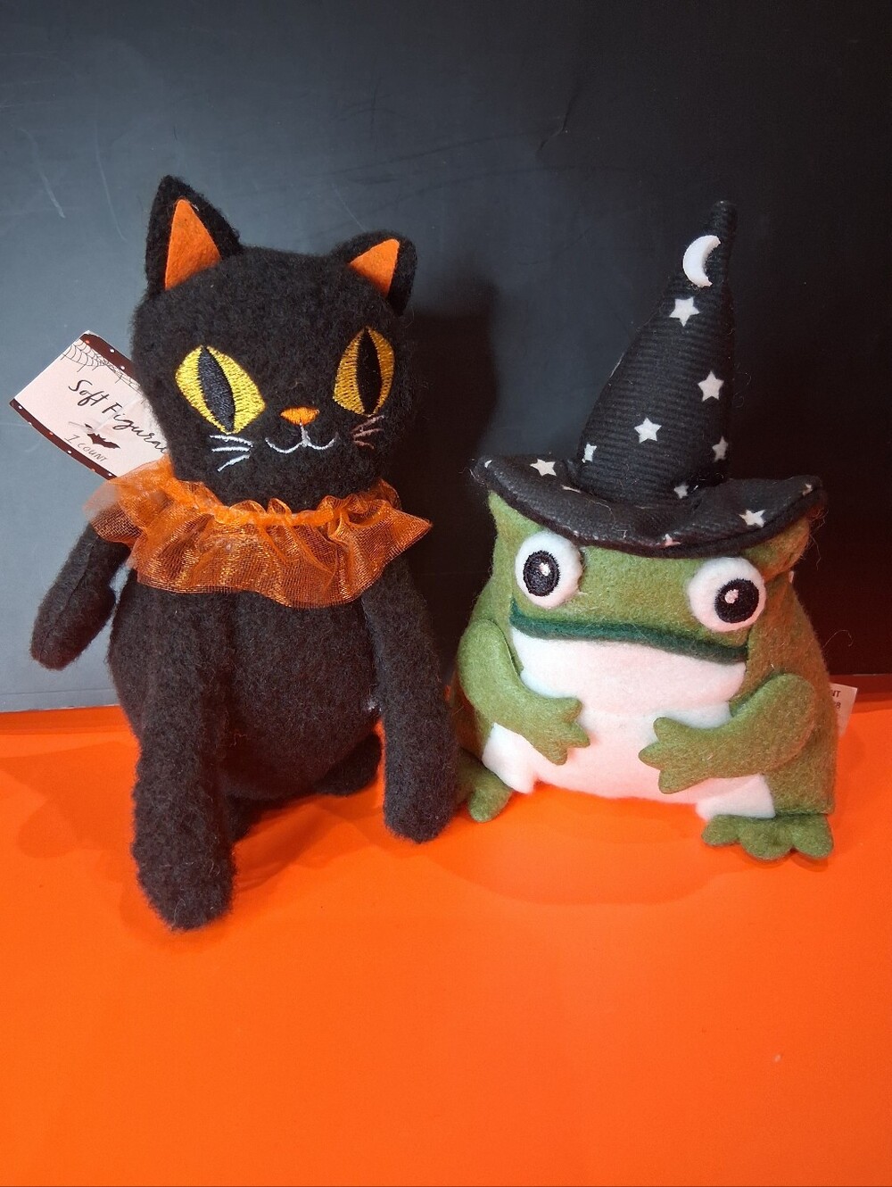 Target Bullseye 2026 Halloween Fabric CAT & FROG  6" 2 pc set Soft Figural NWT